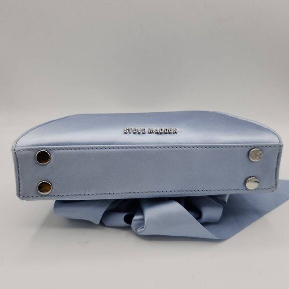 NWOT Steve Madden Cossette Blue Mini Handbag Bow Dustbag Crystal Embellished - Picture 6 of 11
